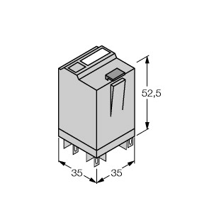 Turck General Purpose Relay; 16A; 3PDT; 24VDC; 11-Blade; Mechanical Indicator; Test Button
